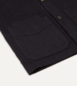 Navy Japanese Selvedge Corduroy Five-Pocket Chore Jacket -Drakes Shop DR2A1B 20829 01 250 4