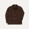 Chocolate Brown Heavyweight Suede Five-Pocket Chore Jacket 1 Chocolate Brown Heavyweight Suede Five-Pocket Chore Jacket -Drakes Shop DR2A1B19520 02300 1