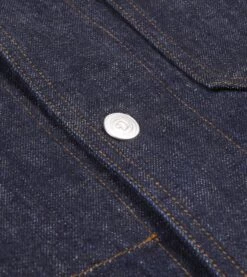 Indigo Rinse Denim Five-Pocket Chore Jacket -Drakes Shop DR2A1B20387 01200 5 cleaninsideofbutton