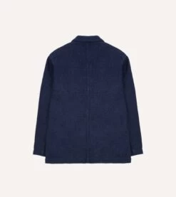 Navy Linen Five-Pocket Chore Jacket -Drakes Shop DR2A1B22085 06250 8