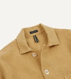 Sand Linen Five-Pocket Chore Jacket 12 Sand Linen Five-Pocket Chore Jacket -Drakes Shop DR2A1B22085 08300 3