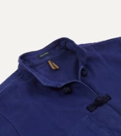 French Blue Cotton Twill Five-Pocket Artist Chore Jacket -Drakes Shop DR2A1B22390 01200 3