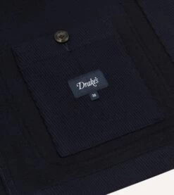 Navy Wool Five-Pocket Chore Jacket -Drakes Shop DR2A1B22941 01250 7