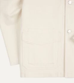 Ecru Selvedge Denim Five-Pocket Chore Jacket -Drakes Shop DR2A1B23041 01000 4