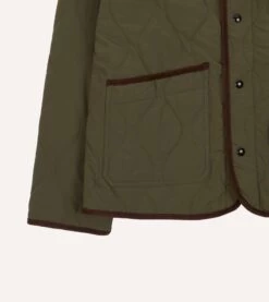 Olive Quilted Nylon Jacket -Drakes Shop DR2A1B23522 01400 6