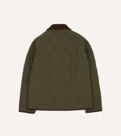 Olive Quilted Nylon Jacket -Drakes Shop DR2A1B23522 01400 7