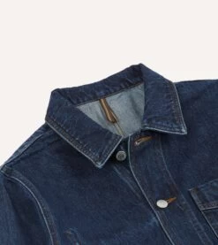 Stone Wash Denim Work Jacket -Drakes Shop DR2A1B23526 01200 3