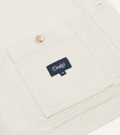 Ecru Heavy Twill Cotton Five-Pocket Chore Jacket 15 Ecru Heavy Twill Cotton Five-Pocket Chore Jacket -Drakes Shop DR2A1B23546 01000 6