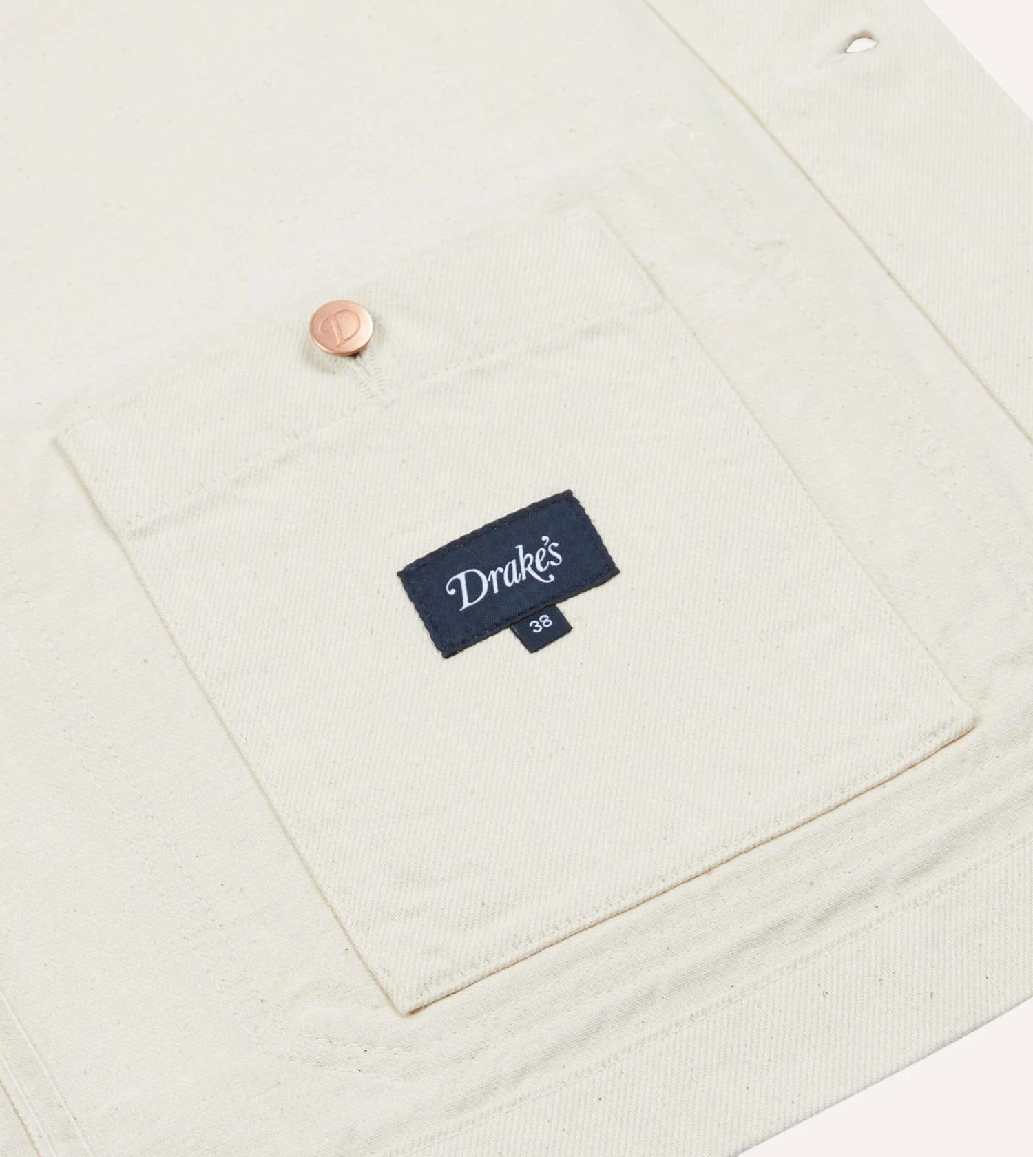 Ecru Heavy Twill Cotton Five-Pocket Chore Jacket 8 Ecru Heavy Twill Cotton Five-Pocket Chore Jacket - Image 6