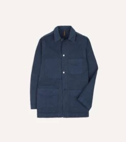 Navy Cotton Duck Canvas Five-Pocket Chore Jacket