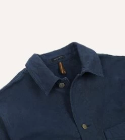 Navy Cotton Duck Canvas Five-Pocket Chore Jacket 14 Navy Cotton Duck Canvas Five-Pocket Chore Jacket -Drakes Shop DR2A1B23634 01250 3