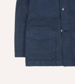 Navy Cotton Duck Canvas Five-Pocket Chore Jacket 17 Navy Cotton Duck Canvas Five-Pocket Chore Jacket -Drakes Shop DR2A1B23634 01250 6