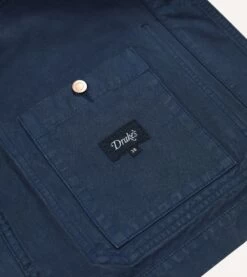 Navy Cotton Duck Canvas Five-Pocket Chore Jacket 18 Navy Cotton Duck Canvas Five-Pocket Chore Jacket -Drakes Shop DR2A1B23634 01250 7