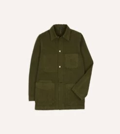 Olive Cotton Duck Canvas Five-Pocket Chore Jacket