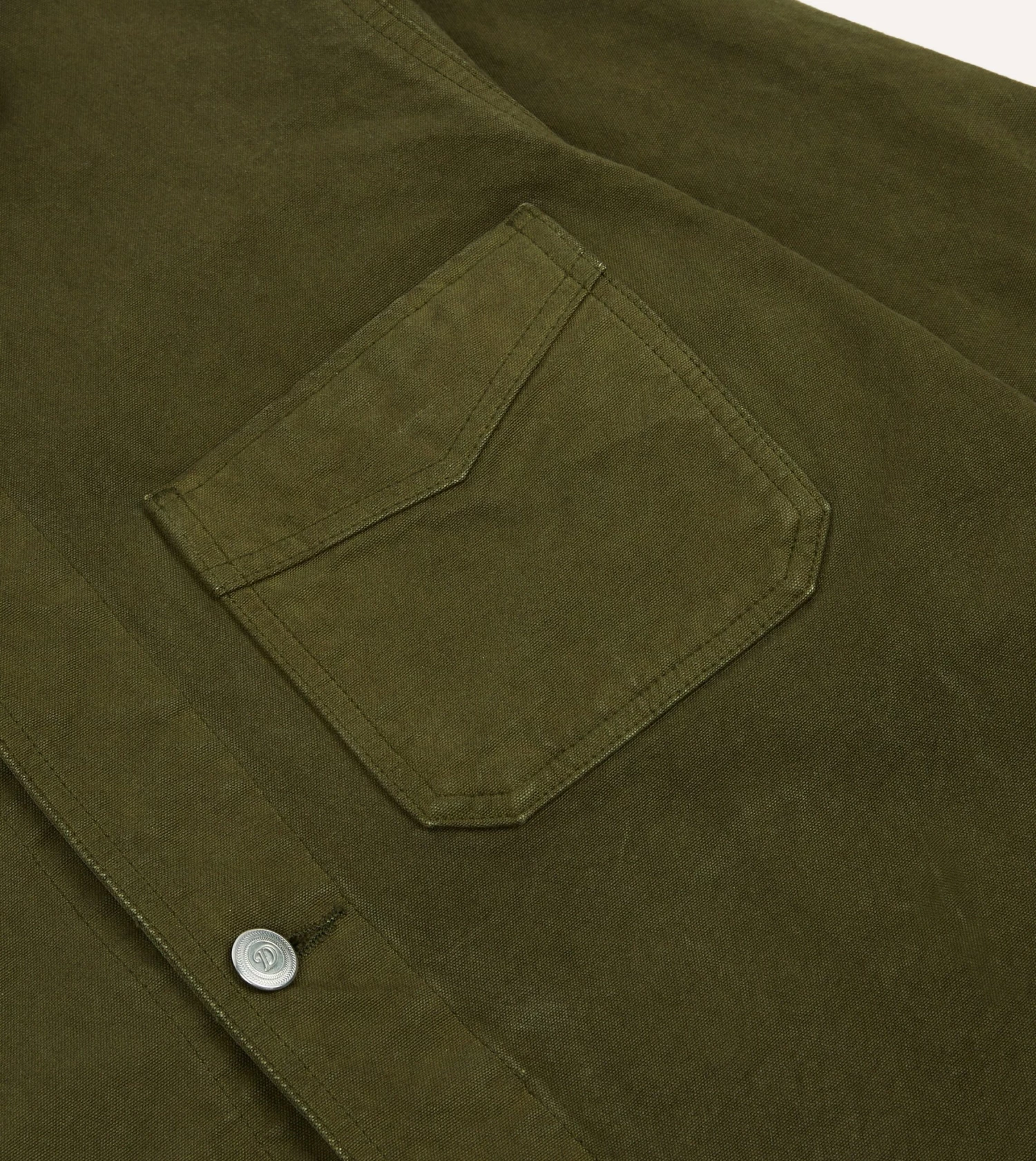 Olive Cotton Duck Canvas Five-Pocket Chore Jacket 6 Olive Cotton Duck Canvas Five-Pocket Chore Jacket - Image 4