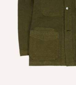 Olive Cotton Duck Canvas Five-Pocket Chore Jacket 16 Olive Cotton Duck Canvas Five-Pocket Chore Jacket -Drakes Shop DR2A1B23634 02400 6