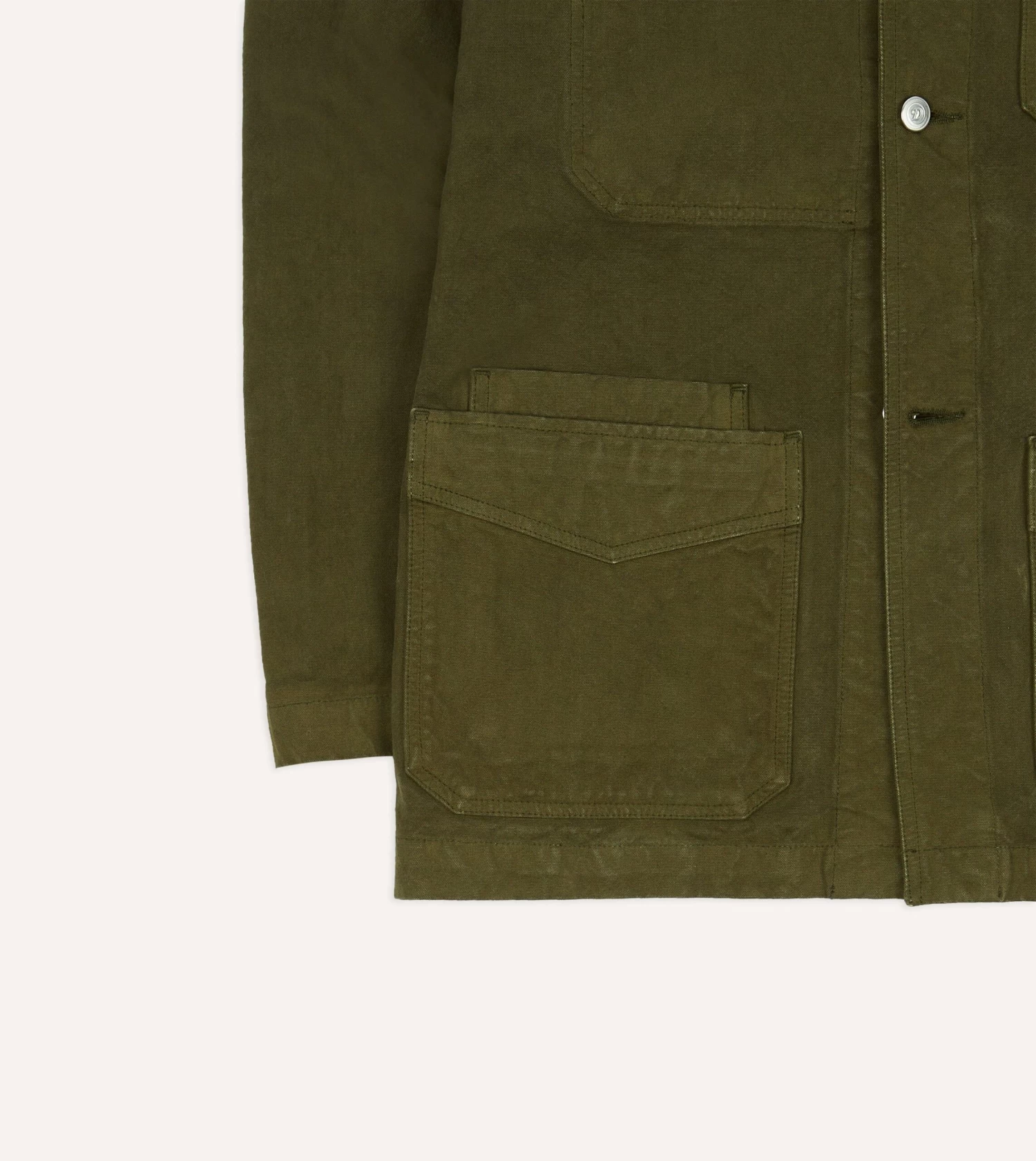 Olive Cotton Duck Canvas Five-Pocket Chore Jacket 8 Olive Cotton Duck Canvas Five-Pocket Chore Jacket - Image 6