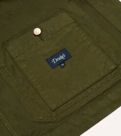 Olive Cotton Duck Canvas Five-Pocket Chore Jacket 17 Olive Cotton Duck Canvas Five-Pocket Chore Jacket -Drakes Shop DR2A1B23634 02400 7