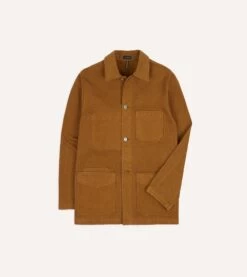 Tobacco Cotton Duck Canvas Five-Pocket Chore Jacket