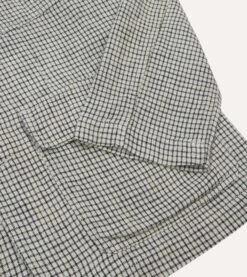 Ecru Check Linen Forestiere Jacket -Drakes Shop DR2A1B24060 01 003 5