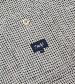 Ecru Check Linen Forestiere Jacket -Drakes Shop DR2A1B24060 01 003 7