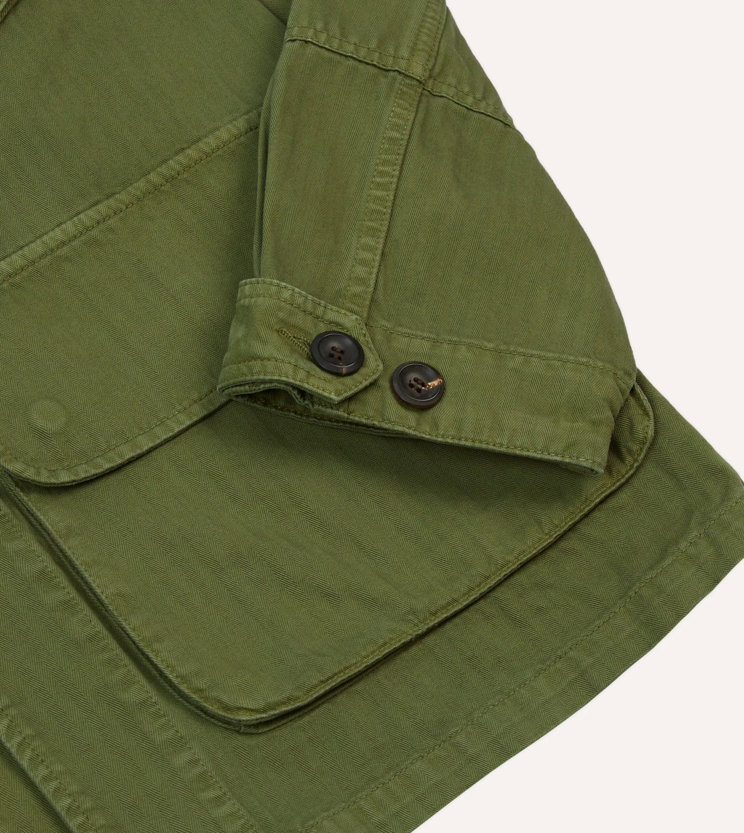 Olive Herringbone Cotton Jungle Jacket 7 Olive Herringbone Cotton Jungle Jacket - Image 5