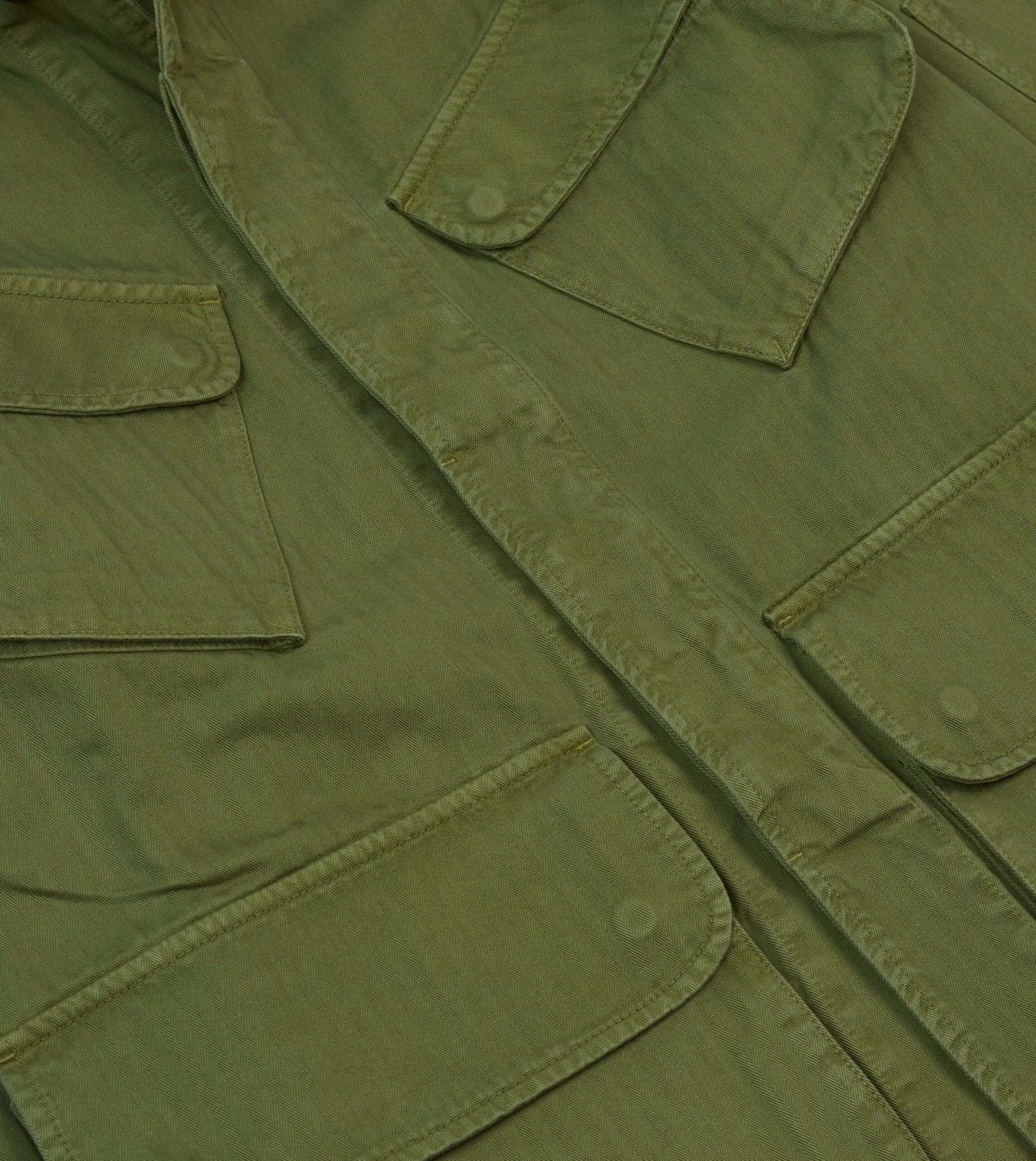 Olive Herringbone Cotton Jungle Jacket 8 Olive Herringbone Cotton Jungle Jacket - Image 6