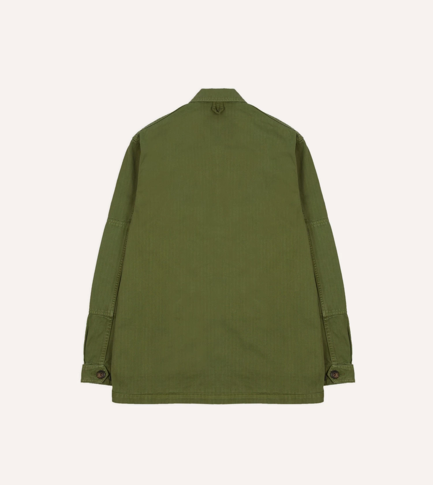 Olive Herringbone Cotton Jungle Jacket 11 Olive Herringbone Cotton Jungle Jacket - Image 9