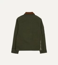 Green Waxed Cotton Wader Jacket -Drakes Shop DR2A1H23044 01400 10