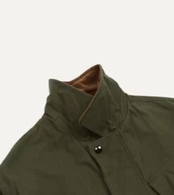Green Waxed Cotton Wader Jacket -Drakes Shop DR2A1H23044 01400 3