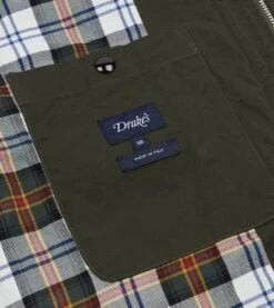 Green Waxed Cotton Wader Jacket -Drakes Shop DR2A1H23044 01400 8