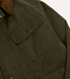 Green Waxed Cotton Wader Jacket With Blanket Lining -Drakes Shop DR2A1H23521 01400 4