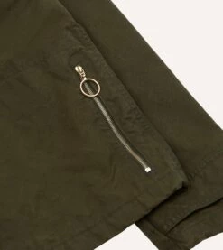 Green Waxed Cotton Wader Jacket With Blanket Lining -Drakes Shop DR2A1H23521 01400 8