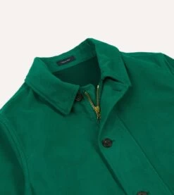 Green Cotton Blouson Jacket -Drakes Shop DR2A1H24012 01400 3