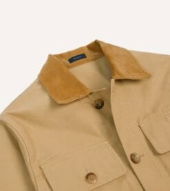 Tan Cotton Safari Jacket -Drakes Shop DR2A1J24011 01050 3