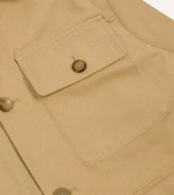 Tan Cotton Safari Jacket -Drakes Shop DR2A1J24011 01050 4