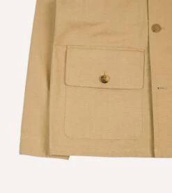 Tan Cotton Safari Jacket -Drakes Shop DR2A1J24011 01050 6