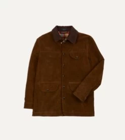 Brown Suede Car Coat With Blanket Lining