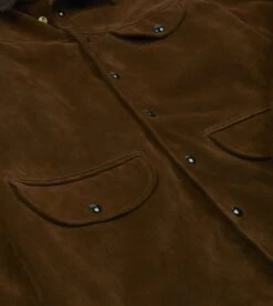 Brown Suede Car Coat With Blanket Lining -Drakes Shop DR2A1K21897 01300 4
