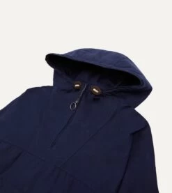 Navy Waxed Cotton Surf Cagoule -Drakes Shop DR2A1L 23042 01 250 3