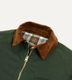 Green Waxed Coverall Jacket -Drakes Shop DR2A1O21591 03400 3