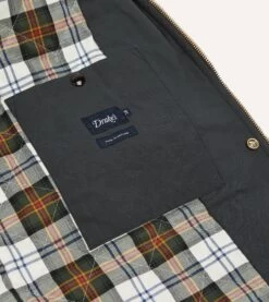 Navy Waxed Coverall Jacket -Drakes Shop DR2A1O21591 04250 8