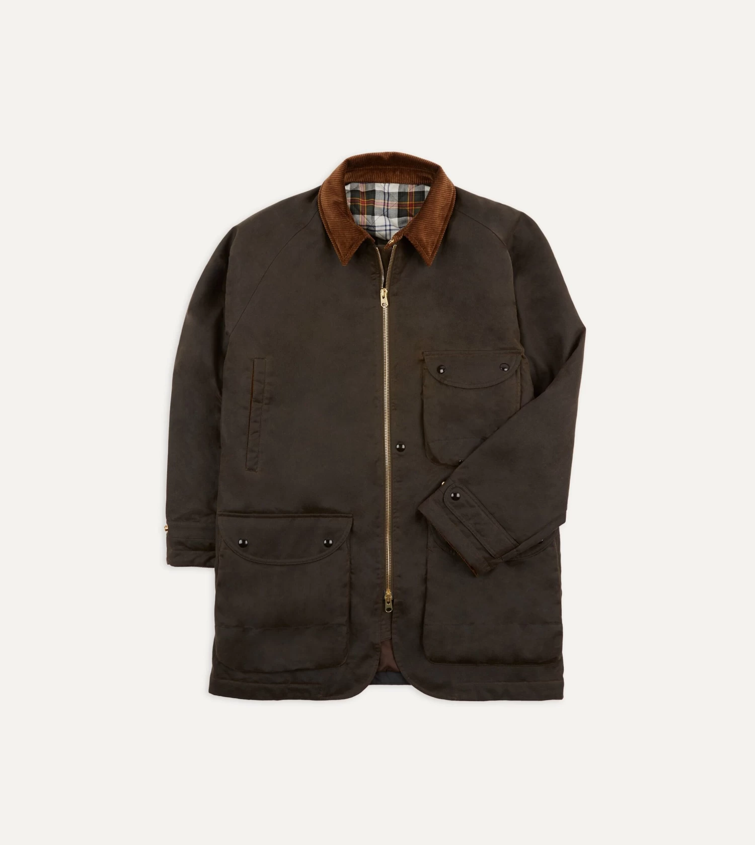 Olive Waxed Long Coverall Jacket 3 Olive Waxed Long Coverall Jacket