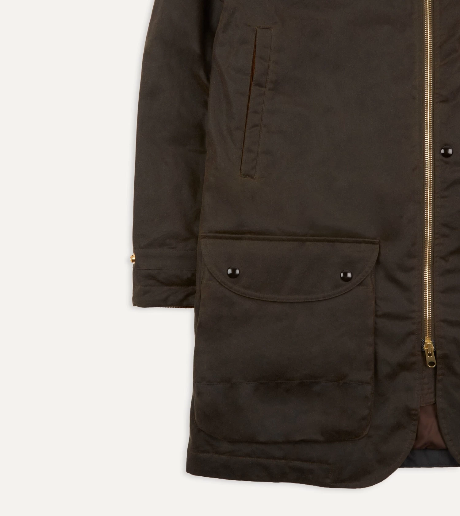 Olive Waxed Long Coverall Jacket 7 Olive Waxed Long Coverall Jacket - Image 5