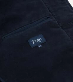 Navy Moleskin Overcoat 16 Navy Moleskin Overcoat -Drakes Shop DR2A1P22521 01250 7