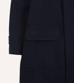 Navy Wool Raglan Coat -Drakes Shop DR2A1Q21891 02250 5