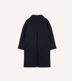 Navy Wool Raglan Coat -Drakes Shop DR2A1Q21891 02250 8