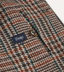 Prince Of Wales Check Wool Raglan Coat -Drakes Shop DR2A1Q22511 01303 4