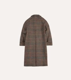 Prince Of Wales Check Wool Raglan Coat -Drakes Shop DR2A1Q22511 01303 6