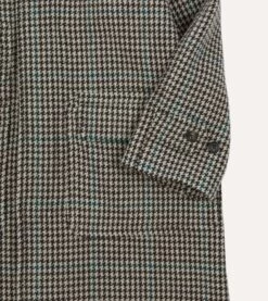 Houndstooth Check Wool Raglan Coat -Drakes Shop DR2A1Q23505 01101 5